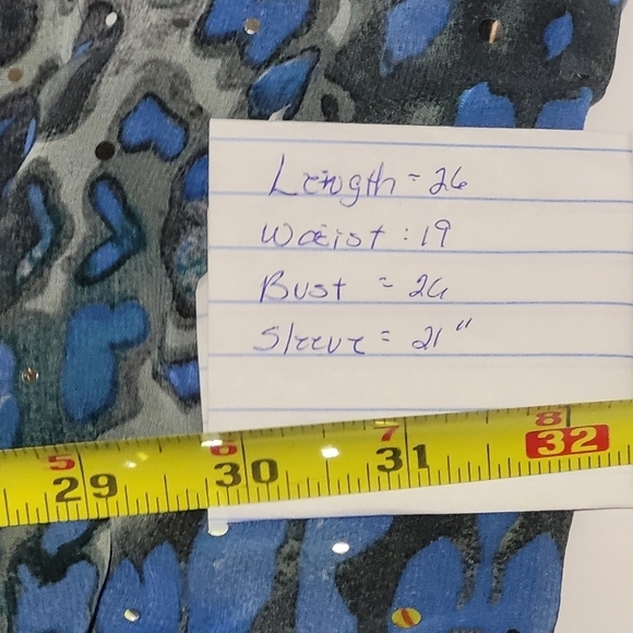 Cathy Daniels Leopard Print Womens Top with Silver Specs (1X) - Picture 9 of 9